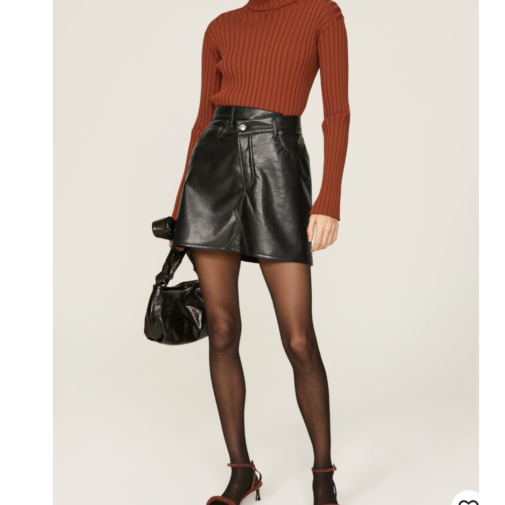 Agolde Crisscross Recycled Leather Skirt